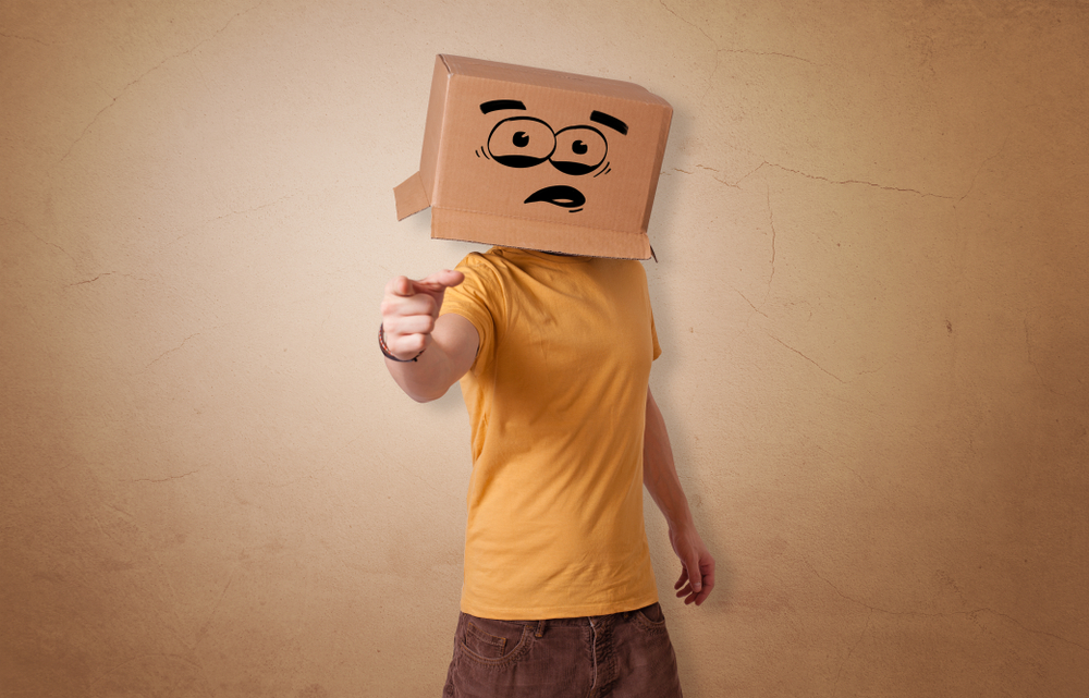 guy with box on head explaining crm to you